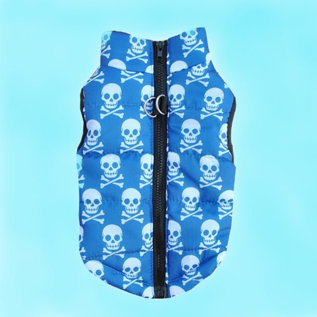 Blue Skull & Cross Bone Pet Vest - Pet Panache Boutique