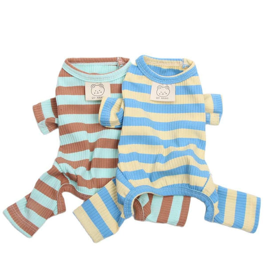 Blue Striped Pet Pajamas - Pet Panache Boutique