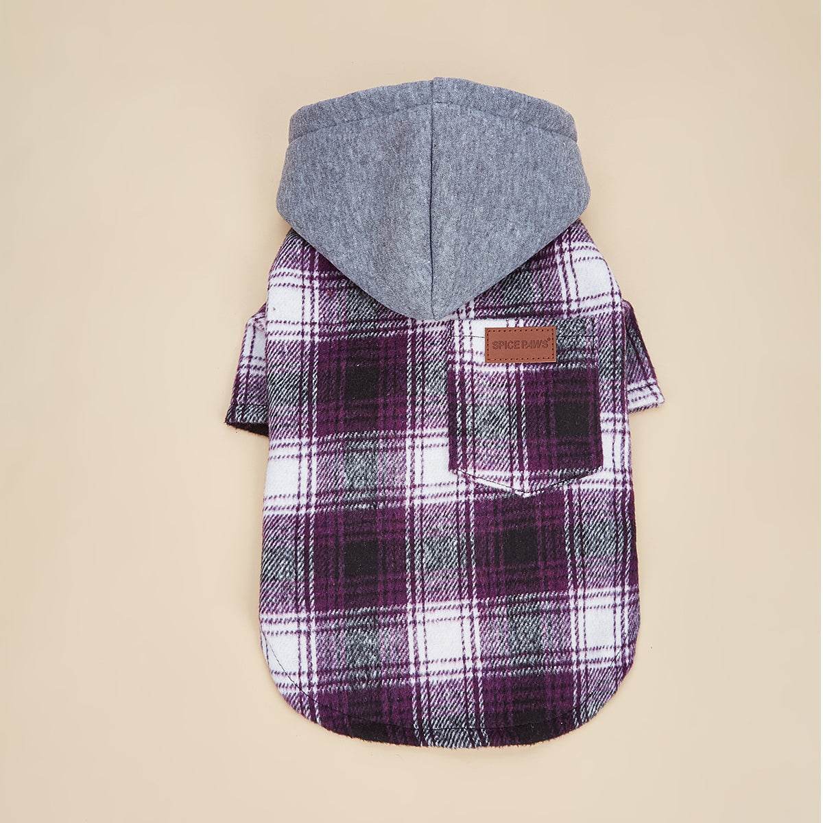 Burgundy Plaid Pet Hoodie - Pet Panache Boutique