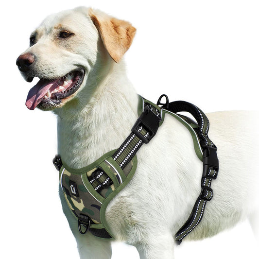 Camouflage Reflective No Pull or Choke Dog Harness - Pet Panache Boutique