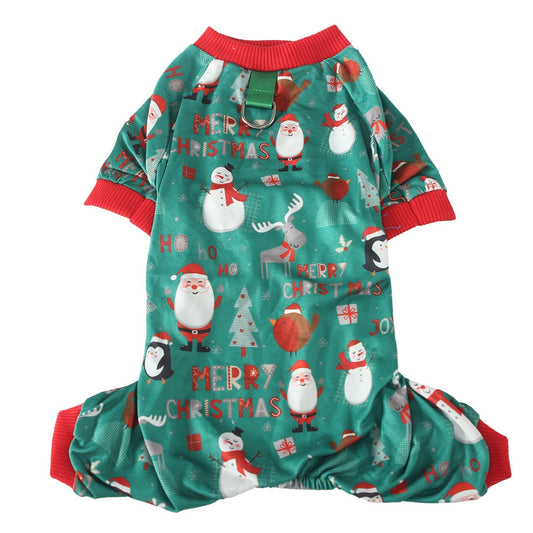 Emerald Santa Christmas Pet Pajamas - Pet Panache Boutique