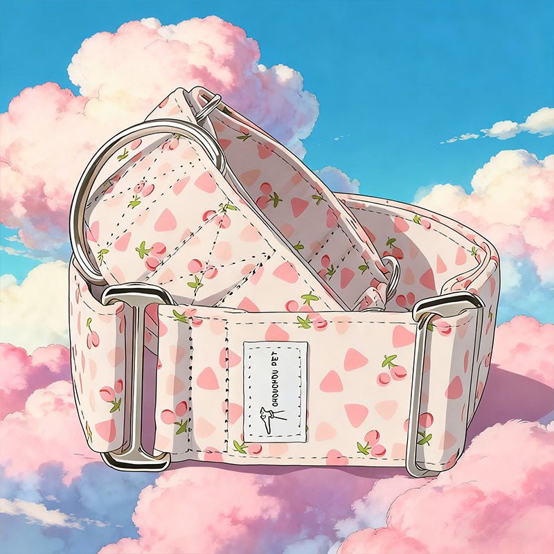 Floral Pink Fabric Adjustable Pet Collar - Pet Panache Boutique