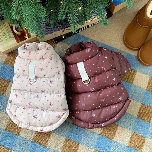 Floral Quilted Pet Jacket Vest - Pet Panache Boutique