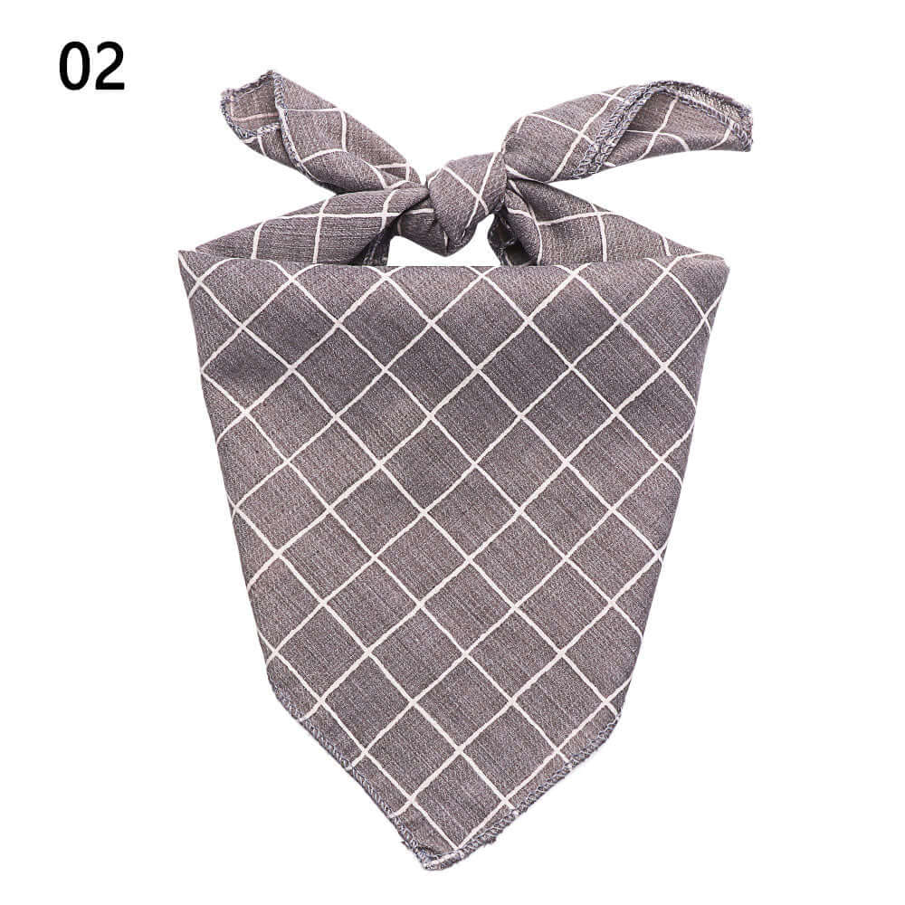 Blue Crisscross Pet Bandanna in stylish blue with white crisscross pattern, crafted from quality materials for pets.