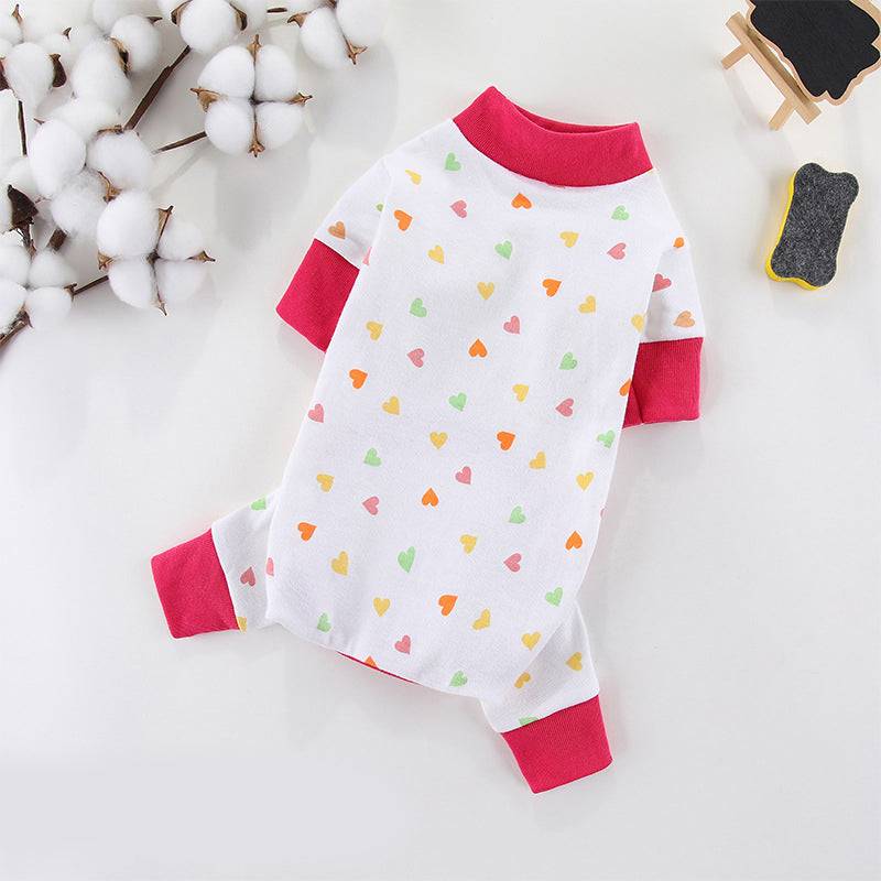 Heart Pattern Pet Pajamas - Pet Panache Boutique