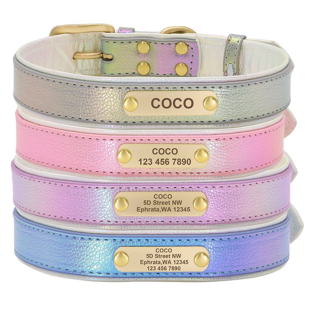 Iridescent Pastel Personalized Pet Collar - Pet Panache Boutique