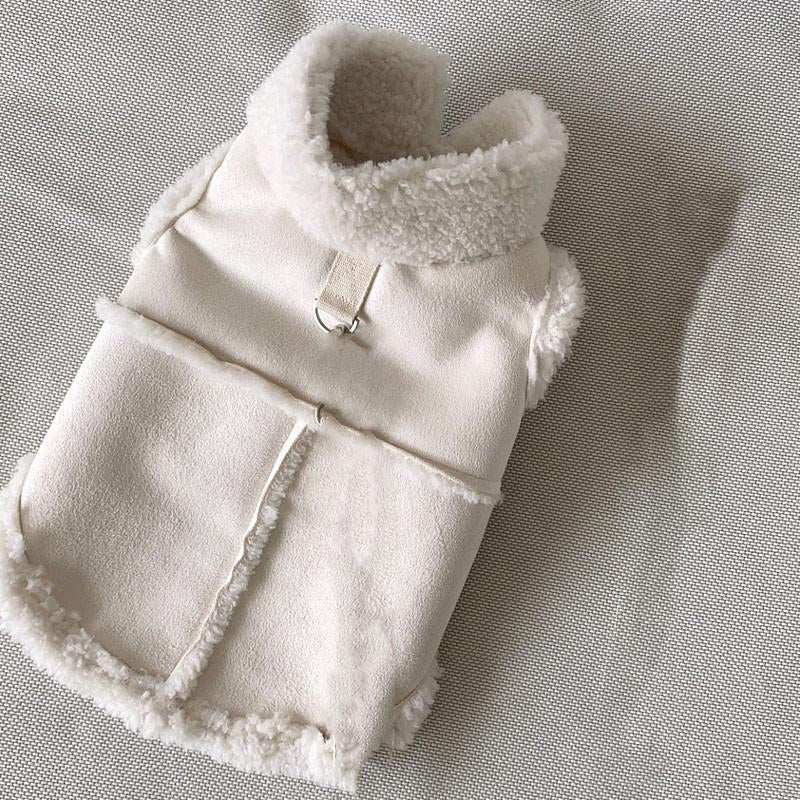 Ivory Suede Pet Vest - Pet Panache Boutique