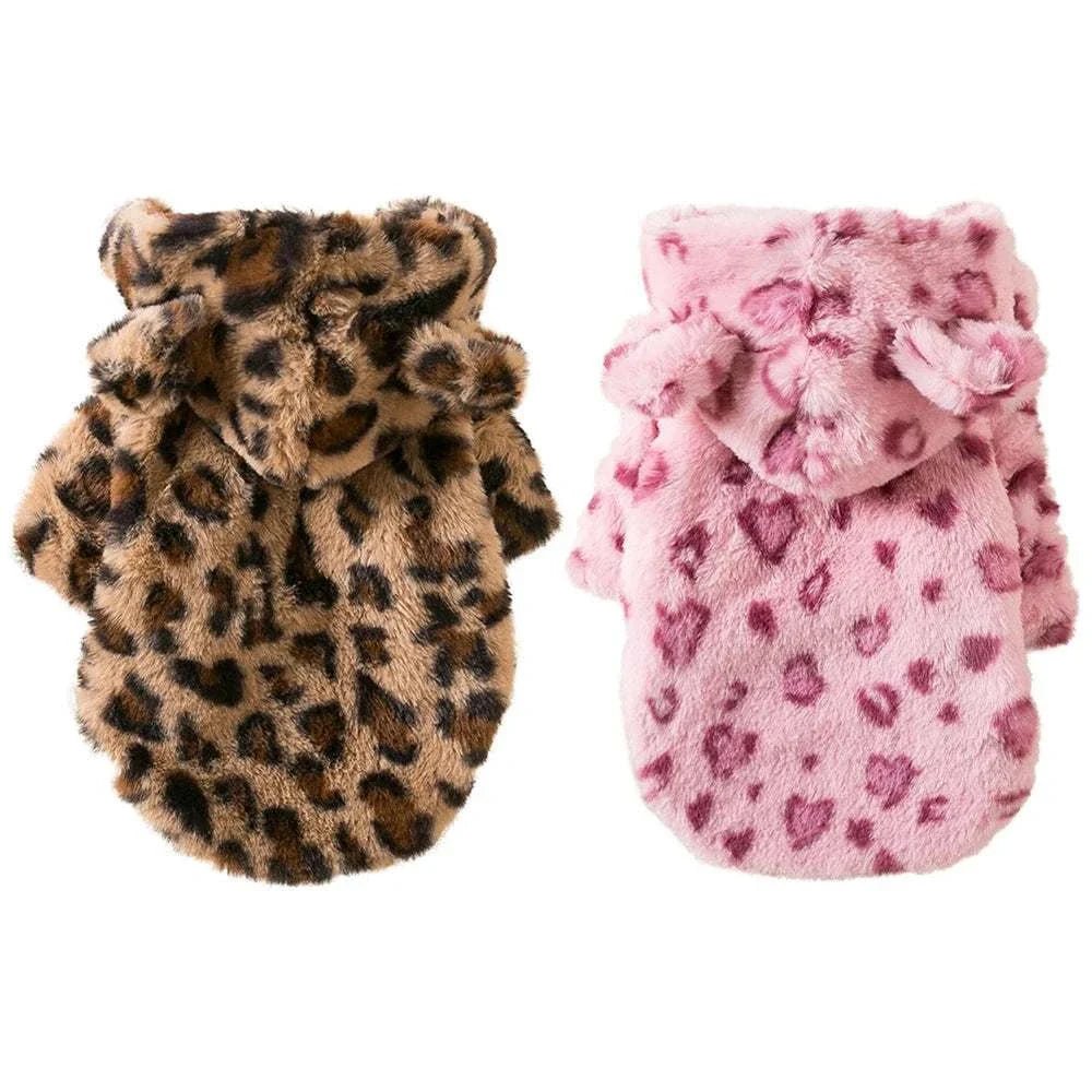 Leopard Spotted Pet Fleece Jacket - Pet Panache Boutique