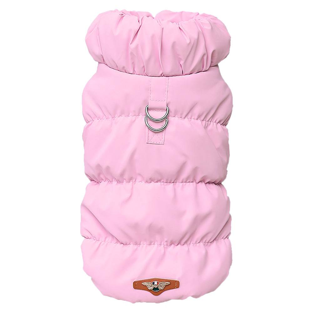 Light blue, pink, and beige Pet Panache Boutique pet vest with soft fabric and adjustable straps for small pets.