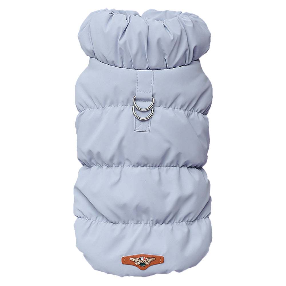Light blue, pink, and beige pet vest by Pet Panache Boutique featuring a comfortable fit for small dogs or cats.
