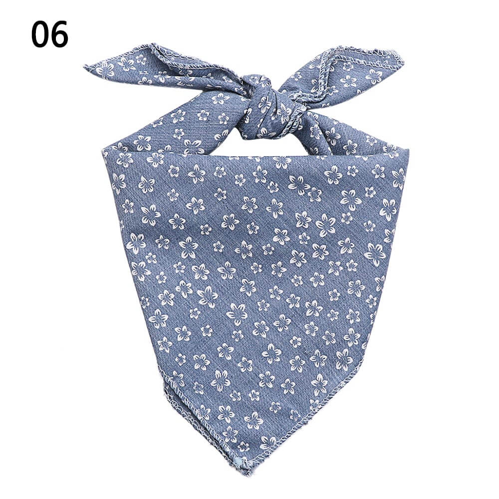 Blue Floral Bandanna for pets, stylish accessory crafted from quality materials with a vibrant floral design.