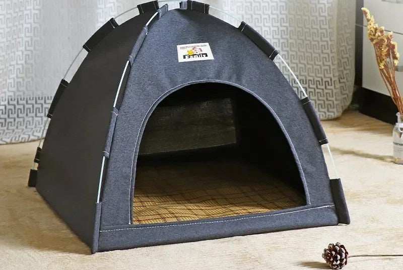 Navy Blue Cushioned Pet Tent - Pet Panache Boutique