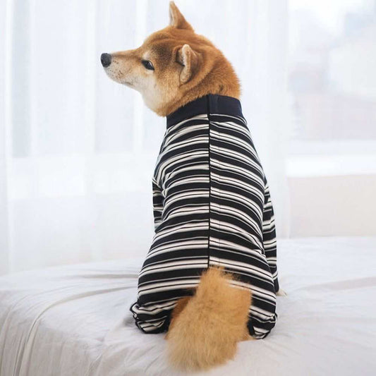 Navy Striped Pet Pajamas - Pet Panache Boutique