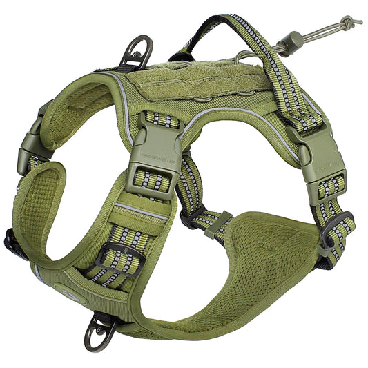 Olive Green Reflective No - Pull Pet Harness - Pet Panache Boutique