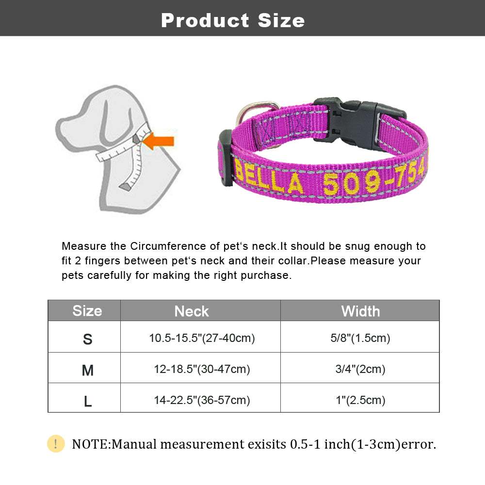 Personalized Nylon Pet Collars - Pet Panache Boutique