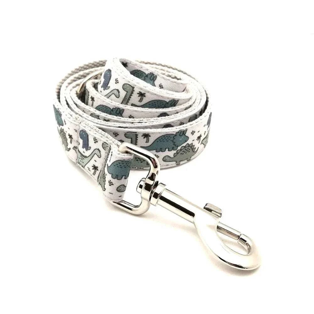 Personalized Pink or Blue Dinosaur Pet Collar & Leash Set - Pet Panache Boutique