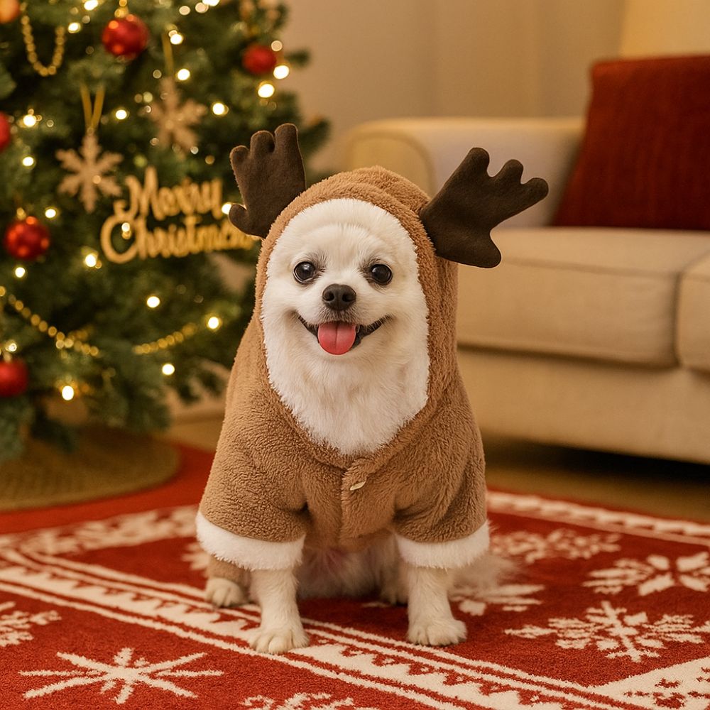 Pet Reindeer Holiday Jumpsuit - Pet Panache Boutique