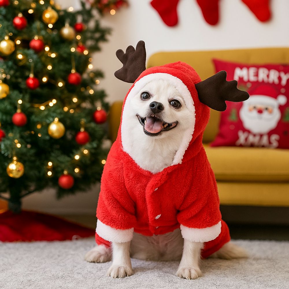 Pet Reindeer Holiday Jumpsuit - Pet Panache Boutique