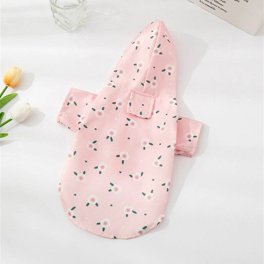 Pink Cherry Blossom Pet Raincoat - Pet Panache Boutique