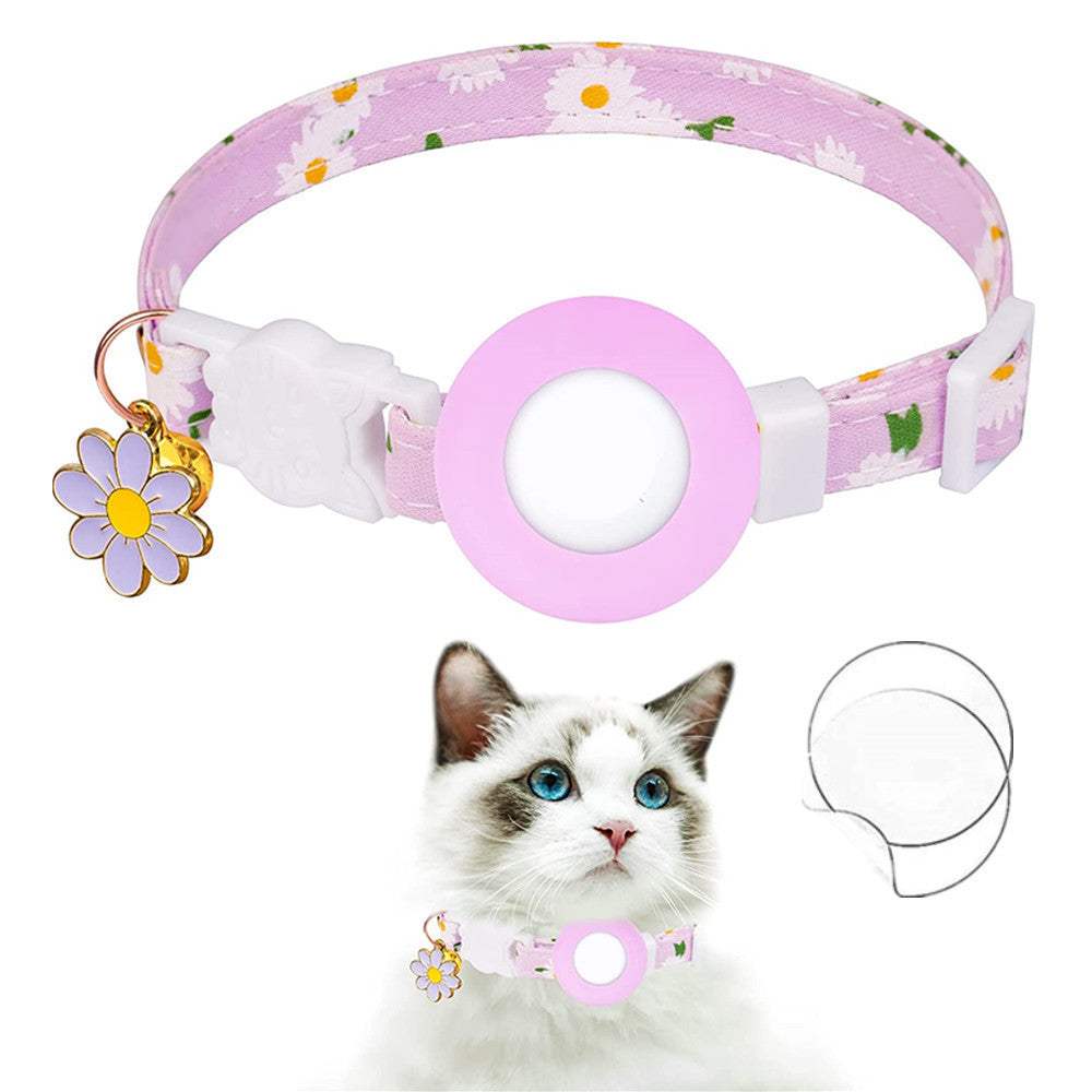 Pink Daisy Air Tag Pet Cat Collar - Pet Panache Boutique