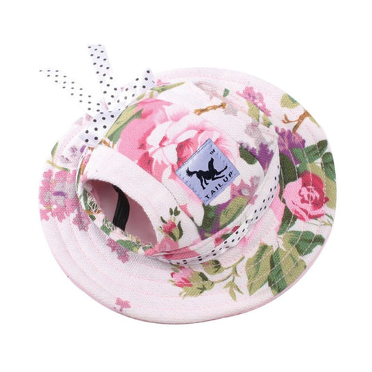 Pink Floral Sun Gat - Pet Panache Boutique