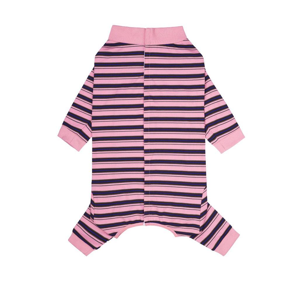 Pink & Navy Striped Pet Pajamas - Pet Panache Boutique
