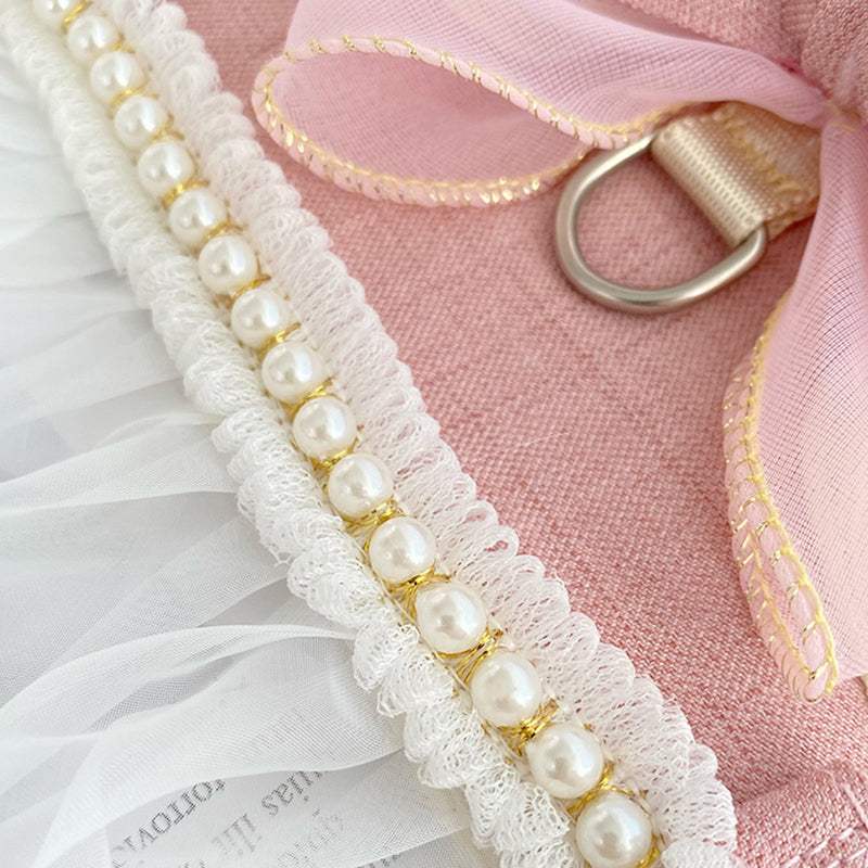 Pink or Blue Cat Harness Vest with Bow & Leash Set - Pet Panache Boutique