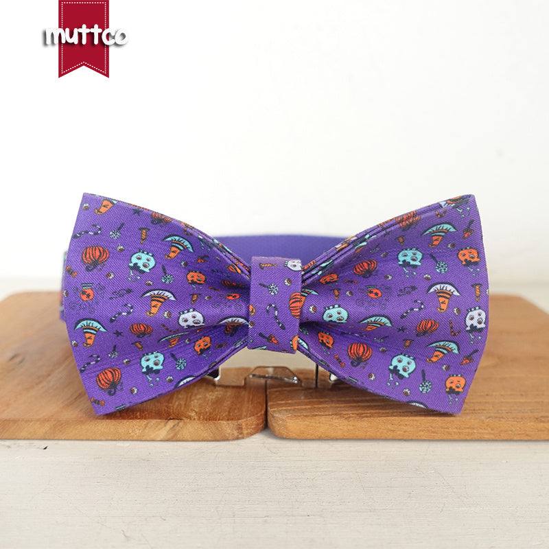 Purple Pumpkin Pattern Bow Collar & Leash Set - Pet Panache Boutique