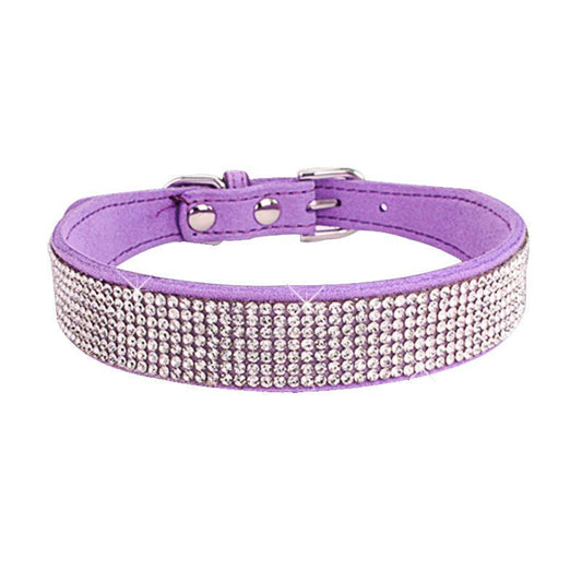Purple Rhinestone Pet Collar - Pet Panache Boutique
