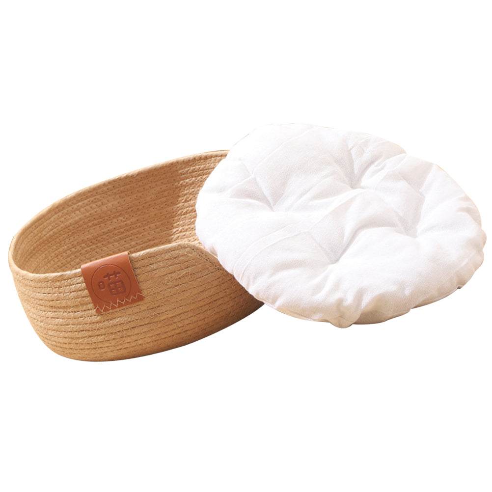 Rattan Cushioned Pet Bed - Pet Panache Boutique