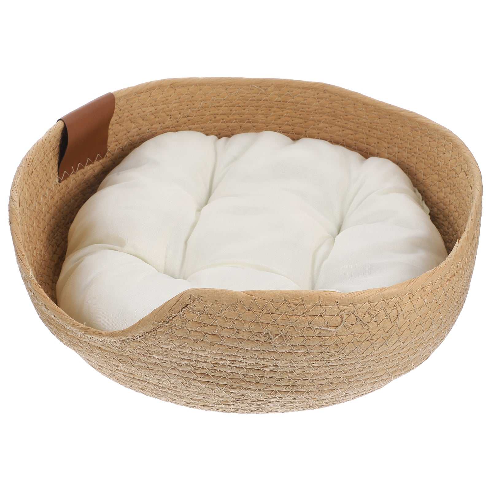 Rattan Cushioned Pet Bed - Pet Panache Boutique