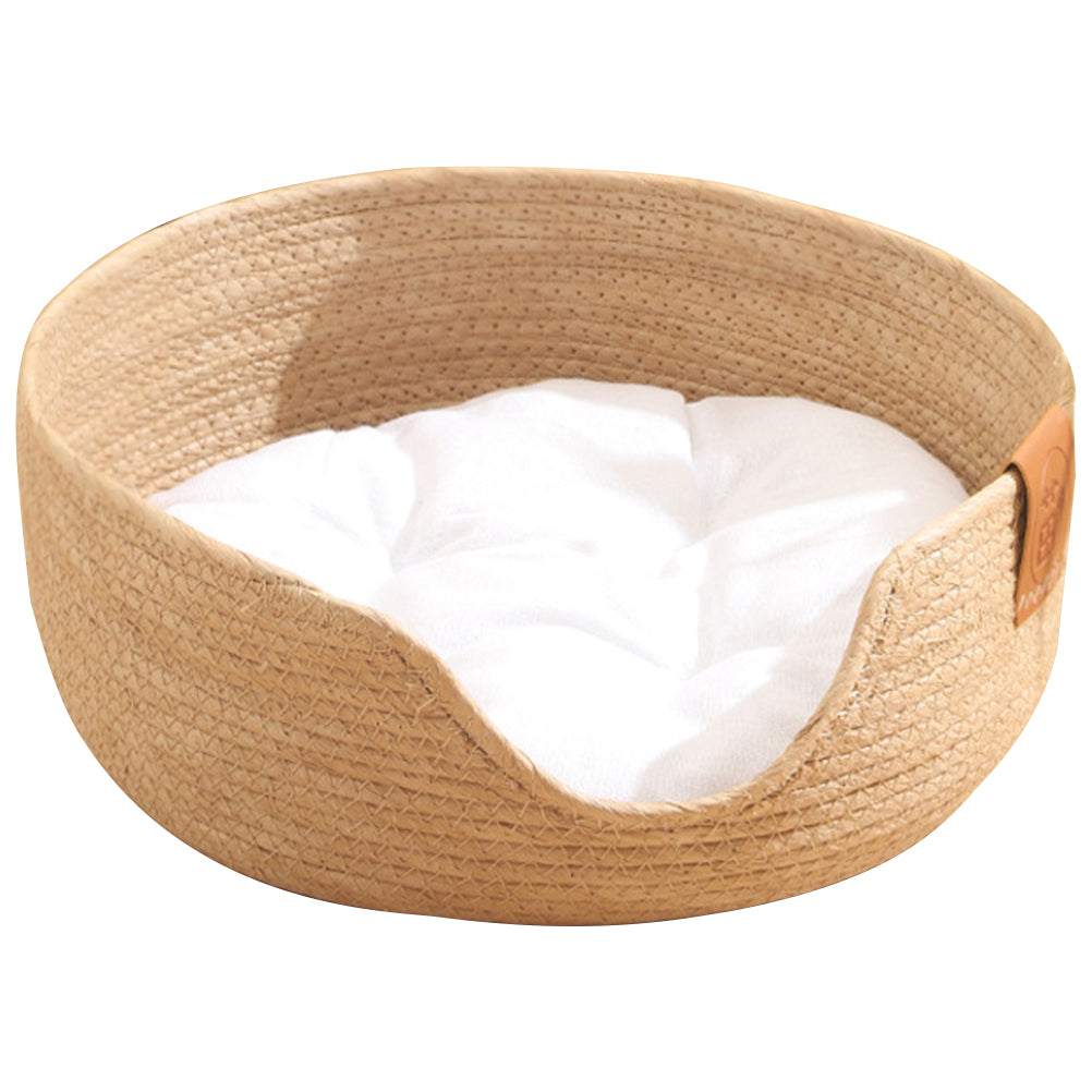 Rattan Cushioned Pet Bed - Pet Panache Boutique