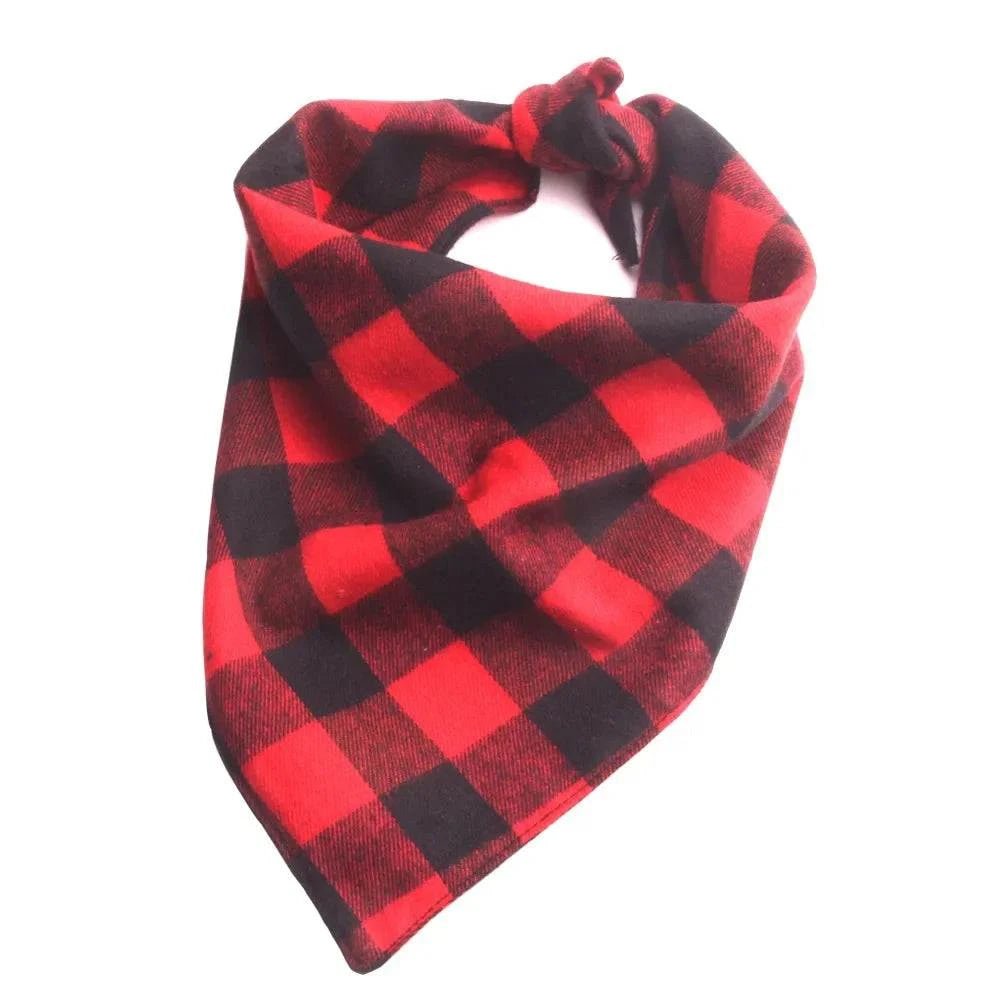 Red & Black Plaid Pet Bandanna - Pet Panache Boutique