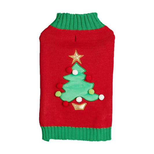 Red Christmas Tree Sweater Vest - Pet Panache Boutique