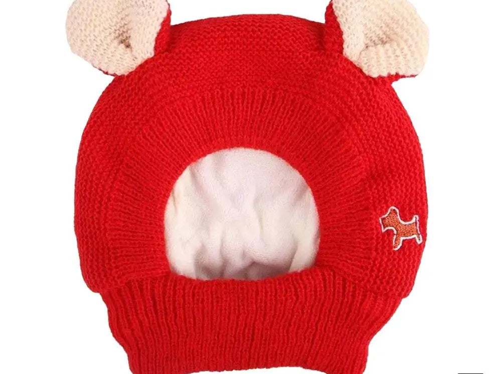 Red Knit Pet Hat - Pet Panache Boutique