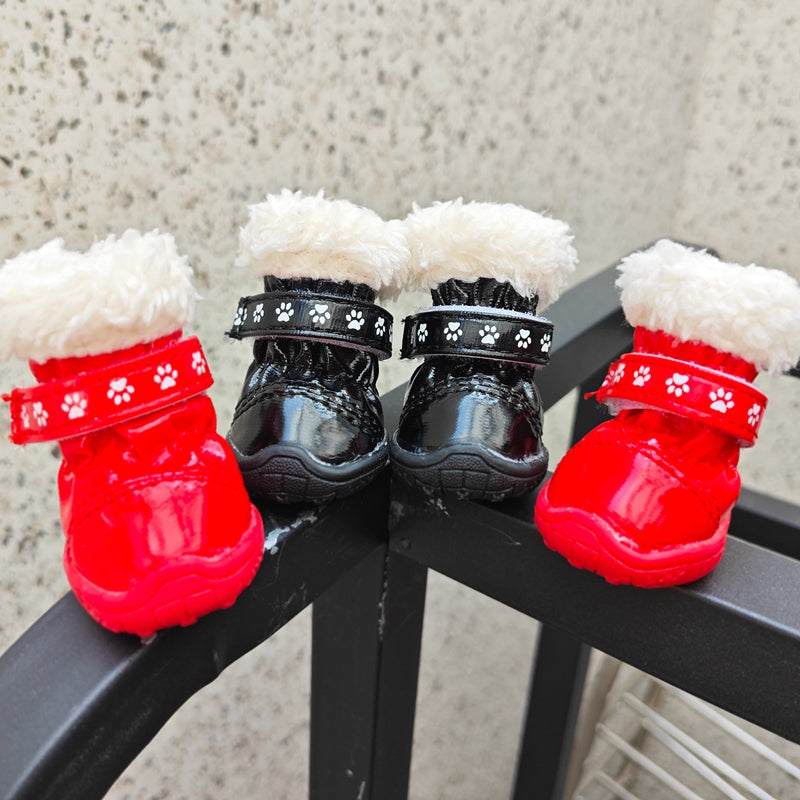 Red or Black Paten Leather Pet Boots - Pet Panache Boutique