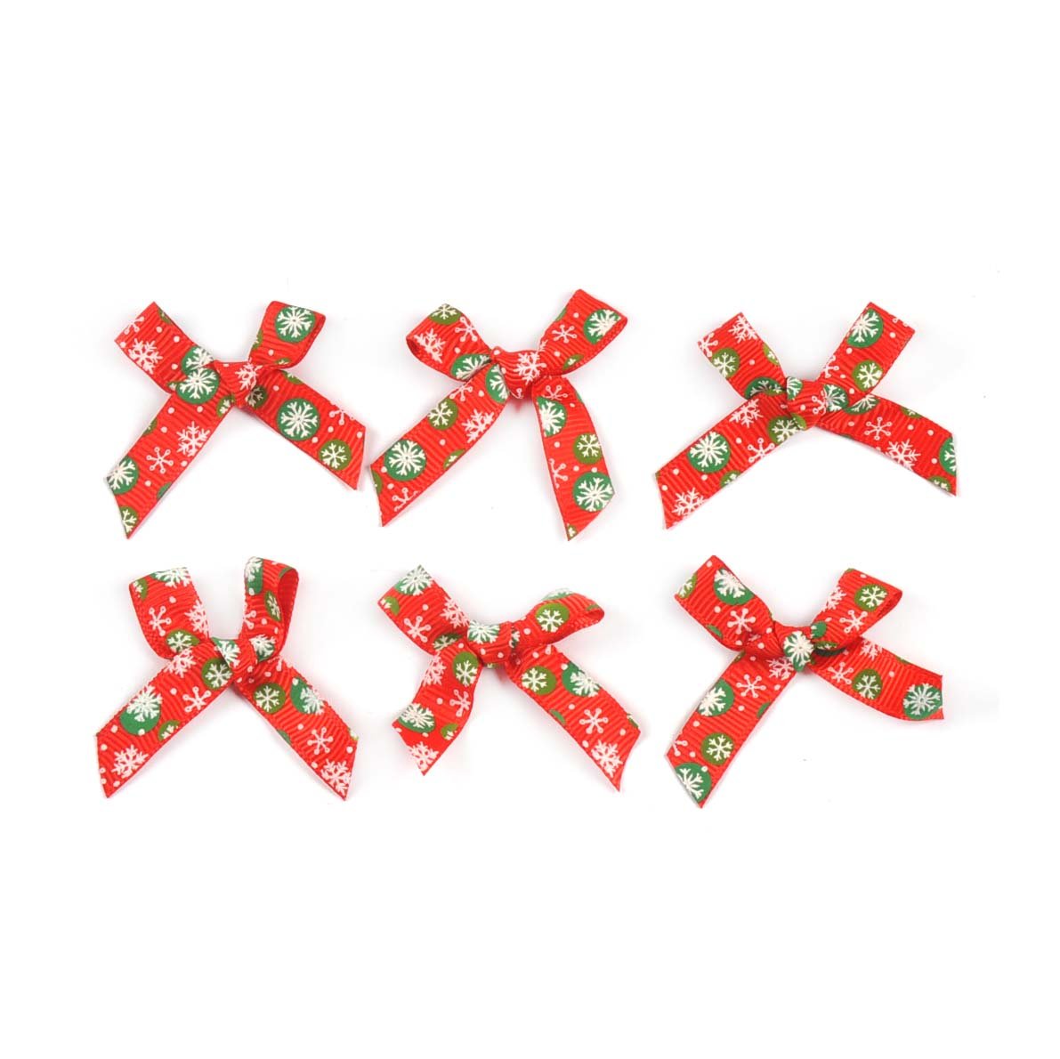 Red Snowflake Pet Hair Bows..2 per box - Pet Panache Boutique