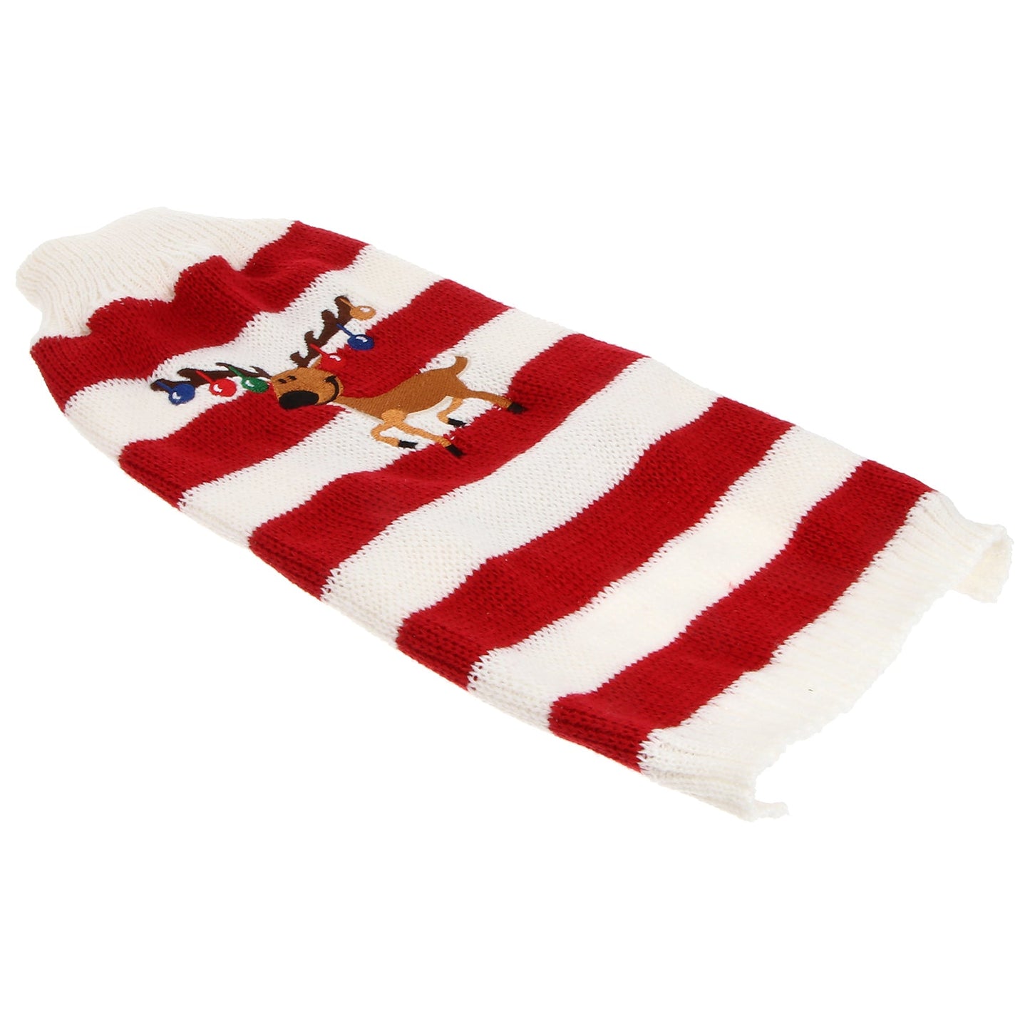 Red Striped Reindeer Christmas Sweater - Pet Panache Boutique