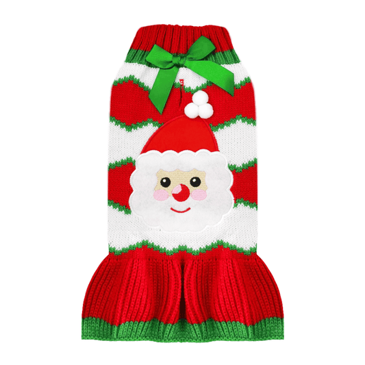 Santa Claus Ruffle Knit sweater - Pet Panache Boutique