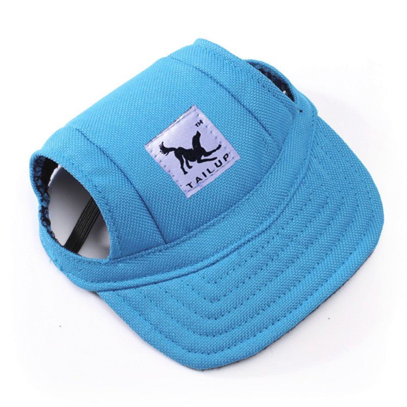 Sky blue pet hat from Pet Panache Boutique featuring a stylish design for dogs and cats.