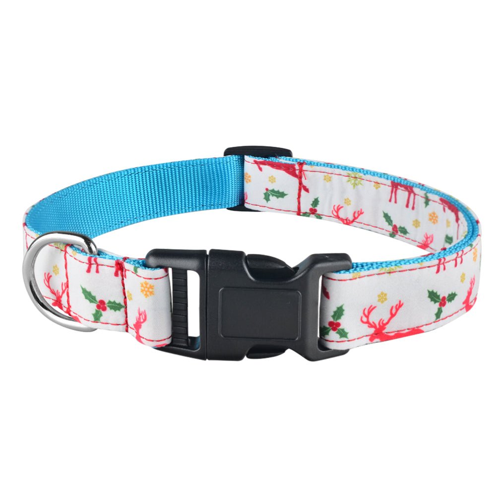 White Holiday Pattern Pet Collar - Pet Panache Boutique
