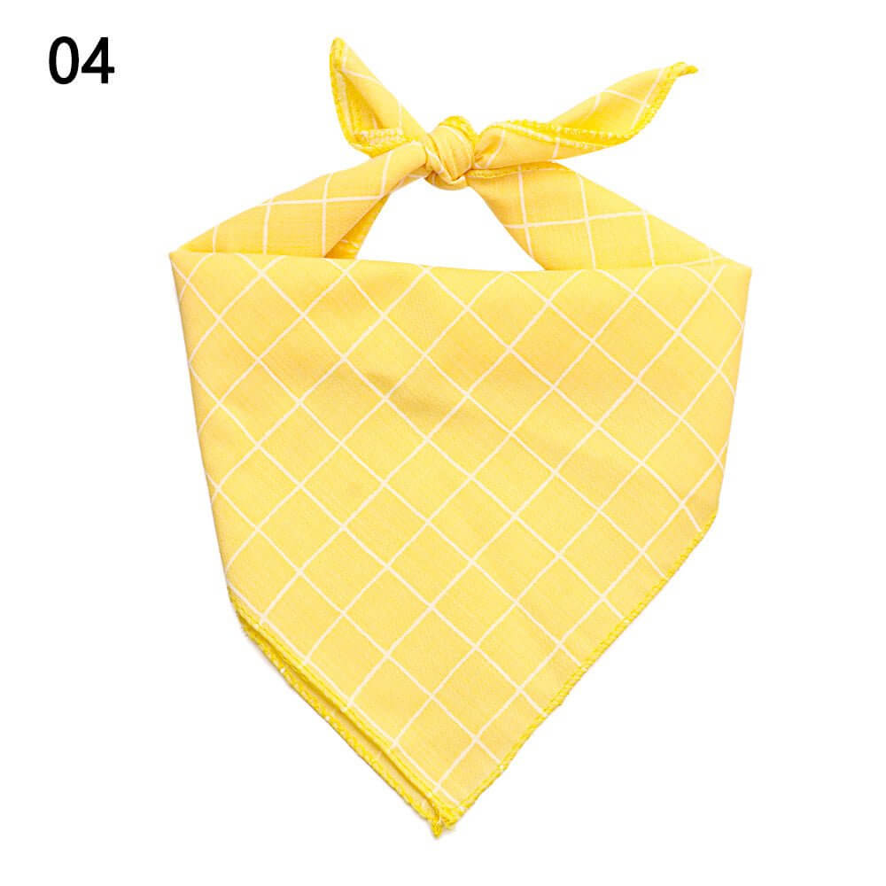 Yellow Polka Dot Pet Bandanna made from quality materials for stylish pet wear.